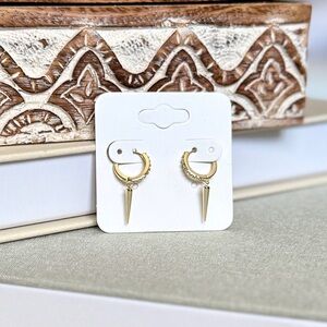 REBL Huggie Drop Spike Earrings